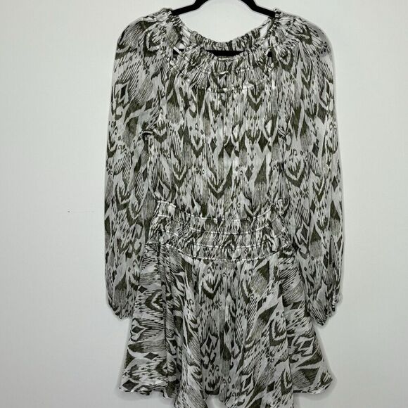 Misa Los Angeles Mercy Green White Elastic Waist Mini Dress Womens Size Small - Picture 2 of 13